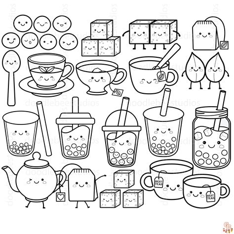 ausmalbilder buble tea|Bubble tea : 12 free coloring pages to print and customize